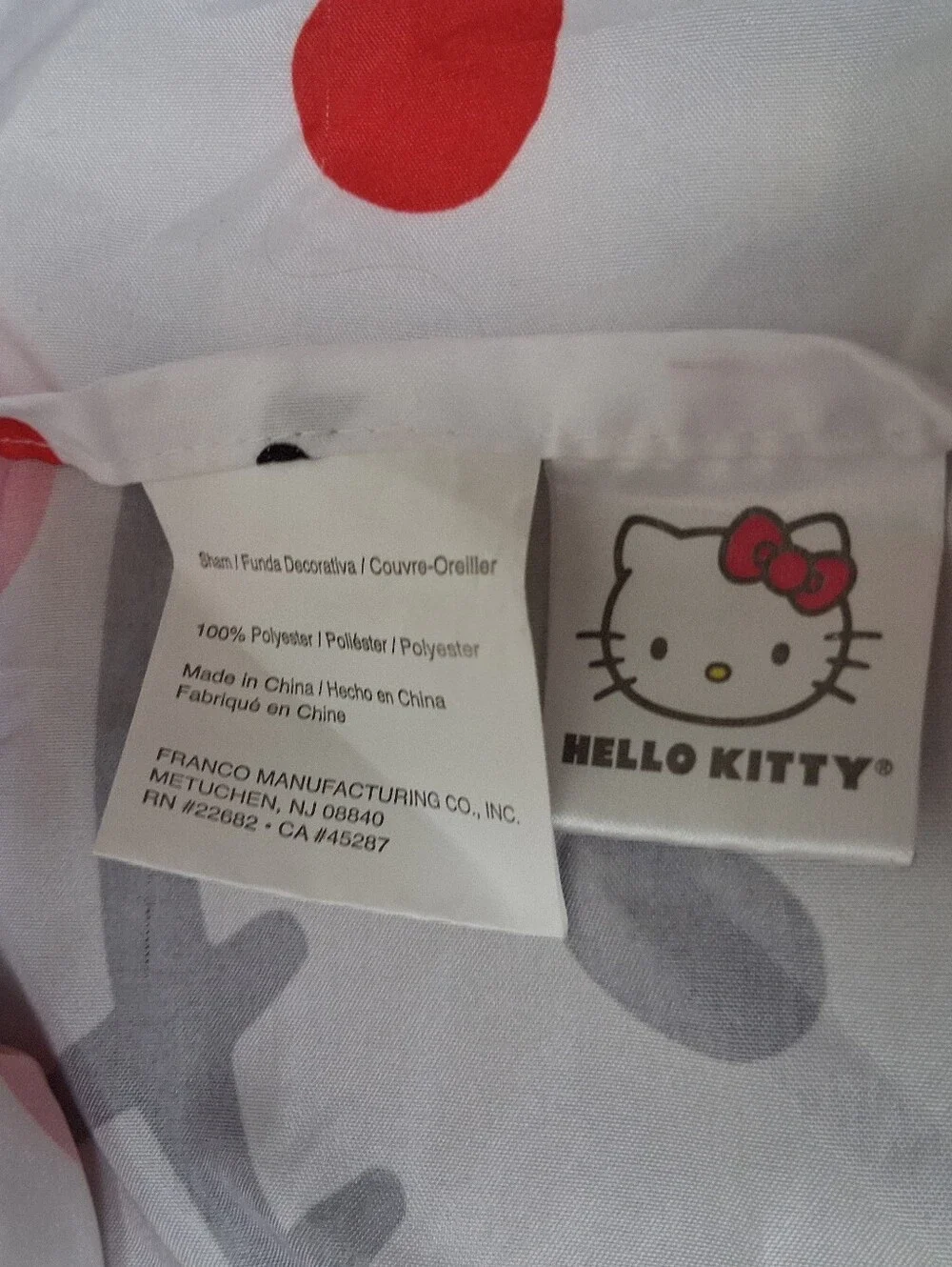 Hello Kitty Pink Poke A Dot Standard Size Pillow Sham